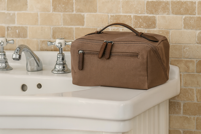 Canvas & Leather Wash Bag