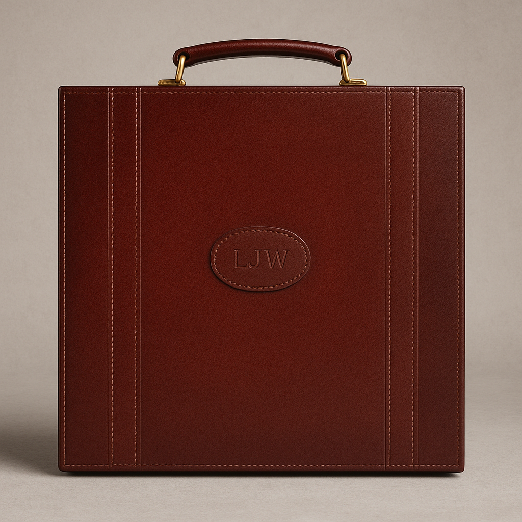 Hand Finished Luxury Leather Chess Set Chestnut