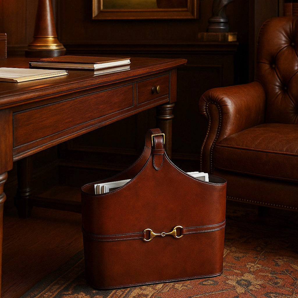 Leather Magazine Holder