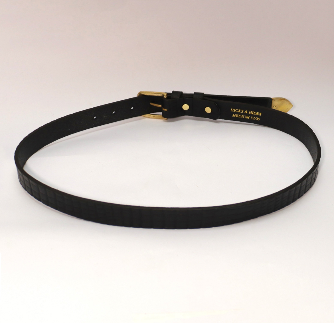 Black croc print belt