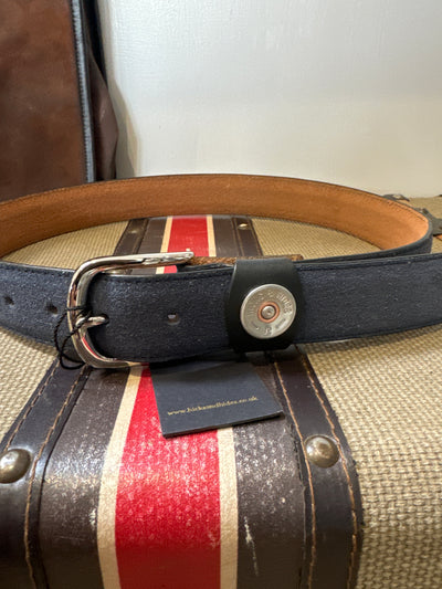 Navy suede belt