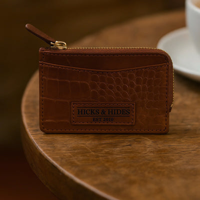 Bibury Coin Purse Cognac Croc