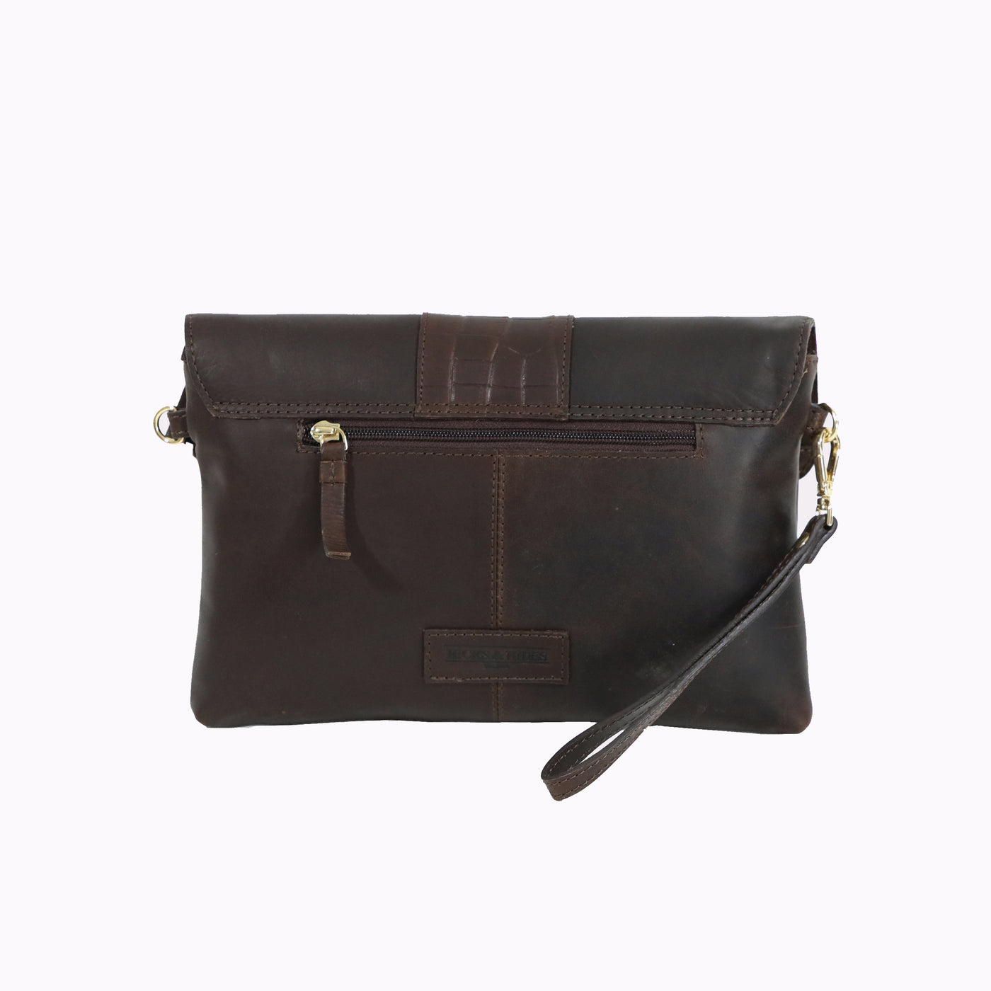 Bibury Cartridge Clutch Bag Brown Croc