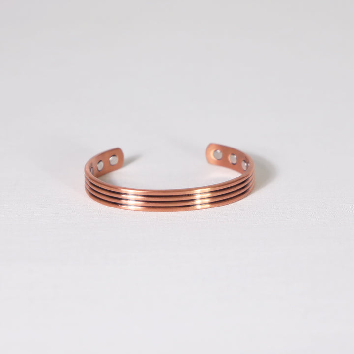 Powerful Magnetic Copper Bracelet For Men – Therapy Pain Relief Solid Bangle