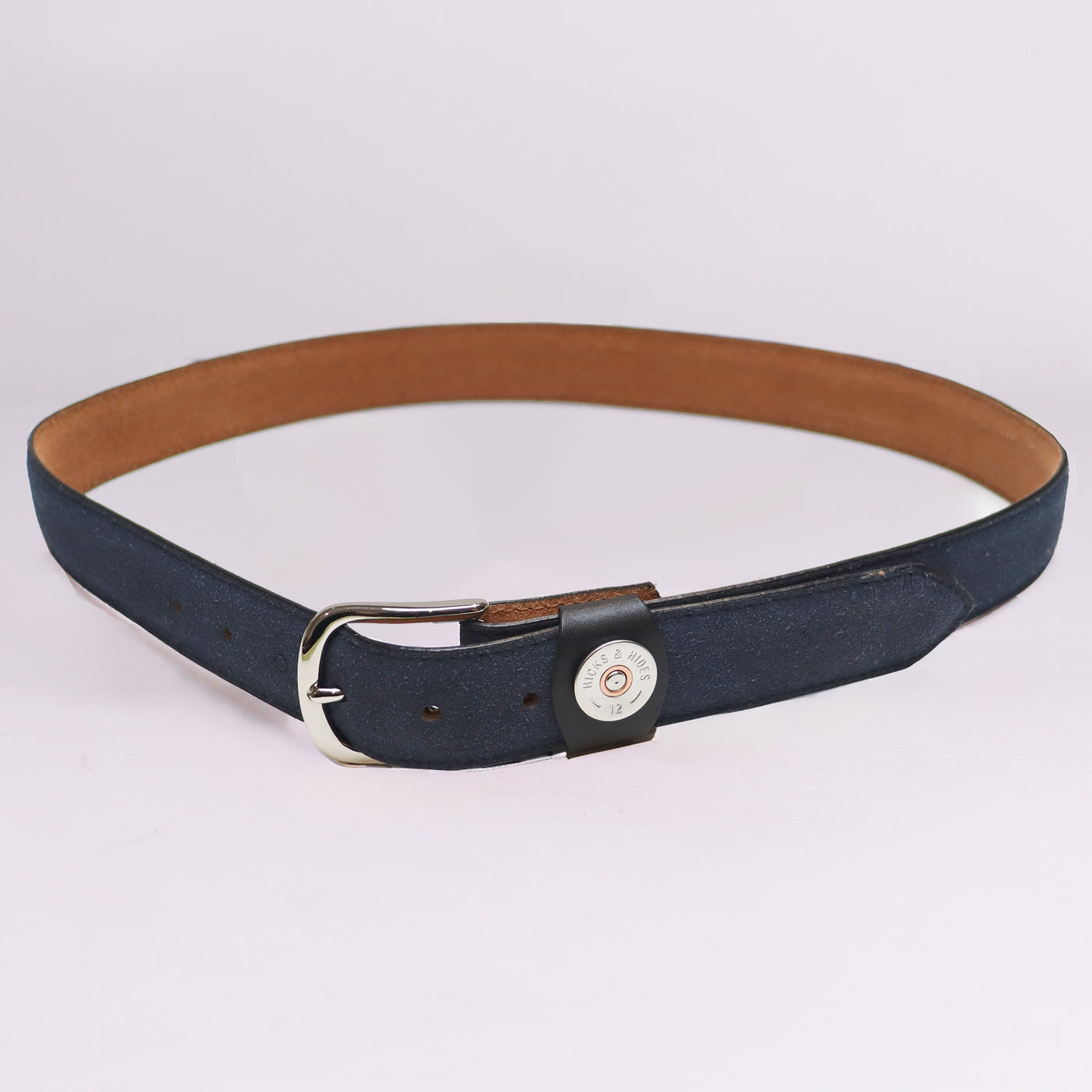 Navy suede belt