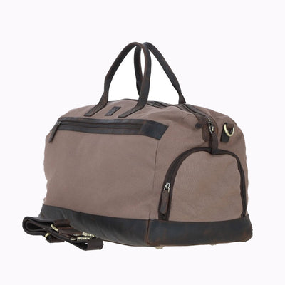Canvas & Leather Holdall Grey