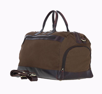 Canvas & Leather Holdall Green