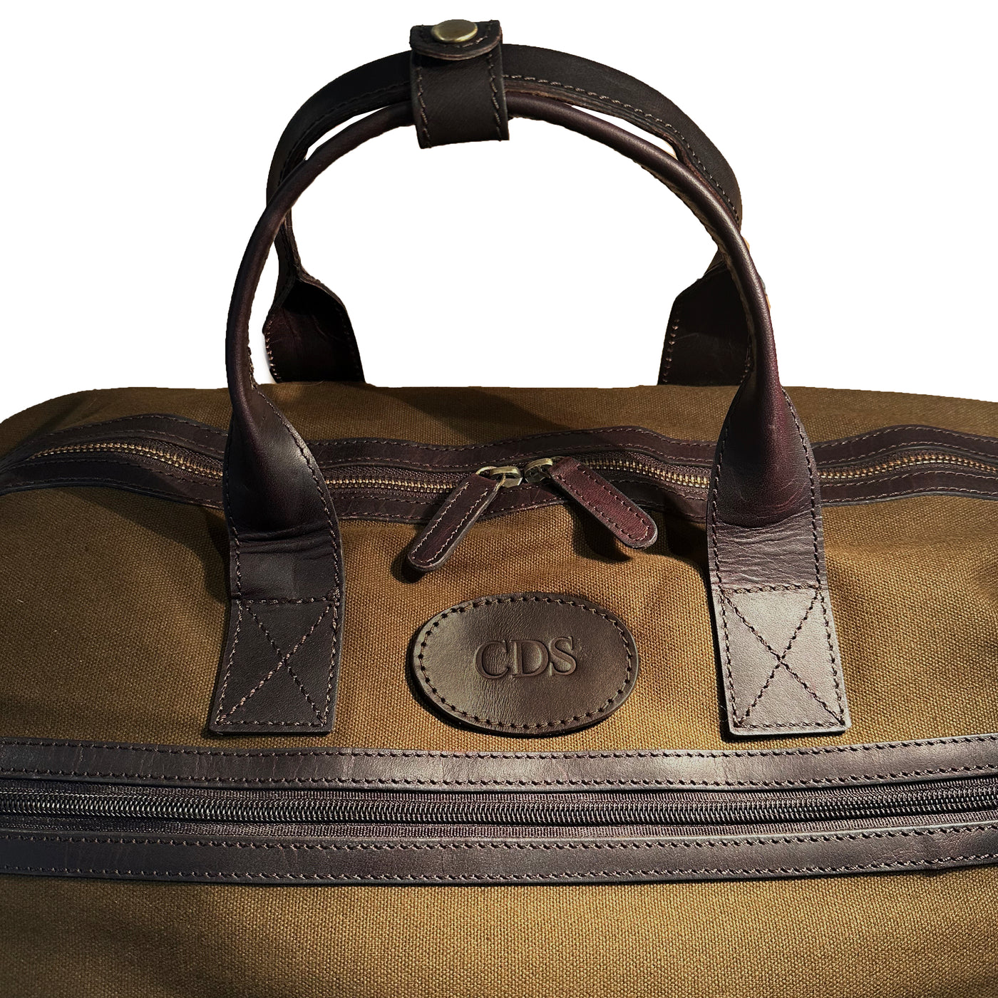 Canvas & Leather Holdall Green