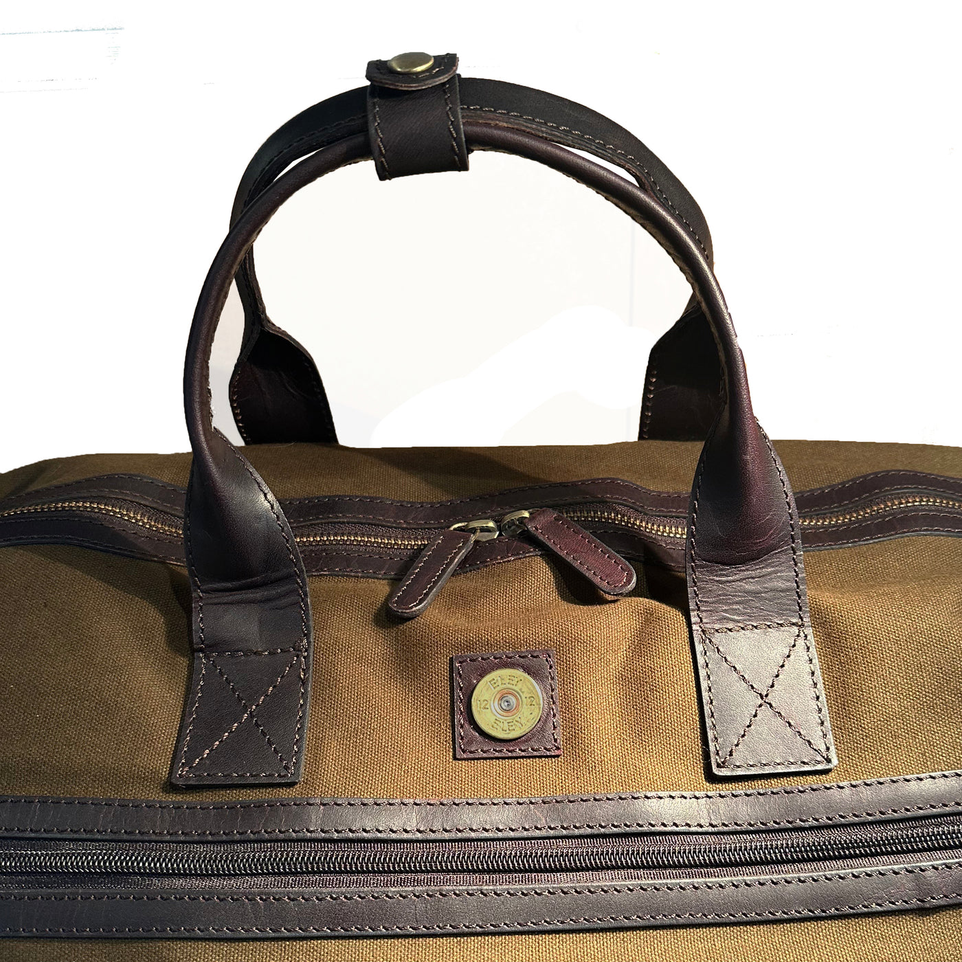 Canvas & Leather Holdall Green