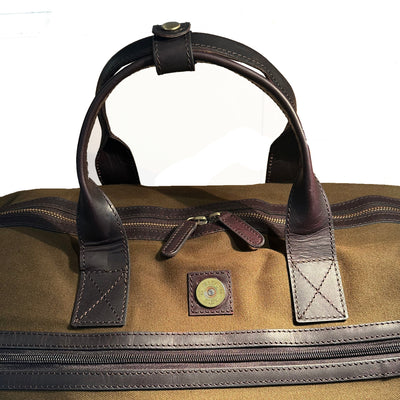 Canvas & Leather Holdall Green