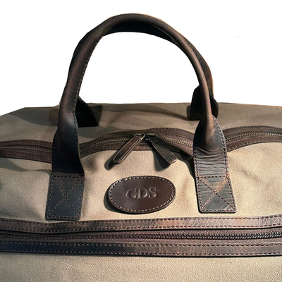 Canvas & Leather Holdall Grey