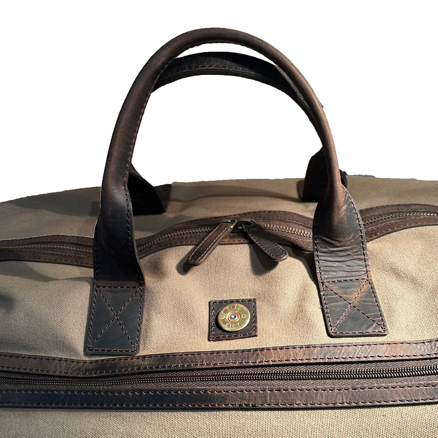 Canvas & Leather Holdall Grey