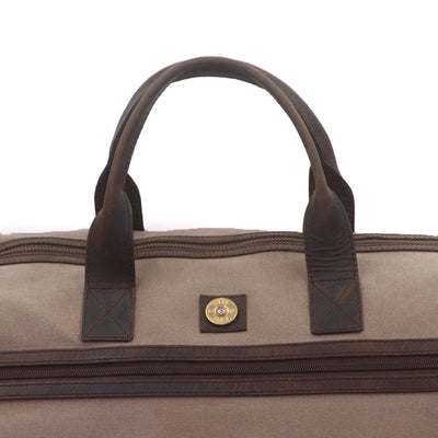 Canvas & Leather Holdall Grey