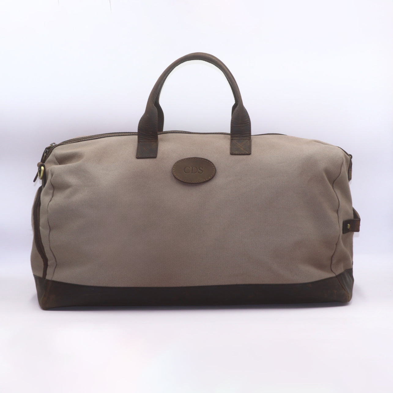 Canvas & Leather Holdall Grey