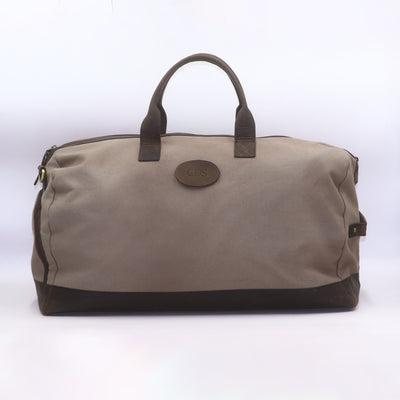 Canvas & Leather Holdall Grey