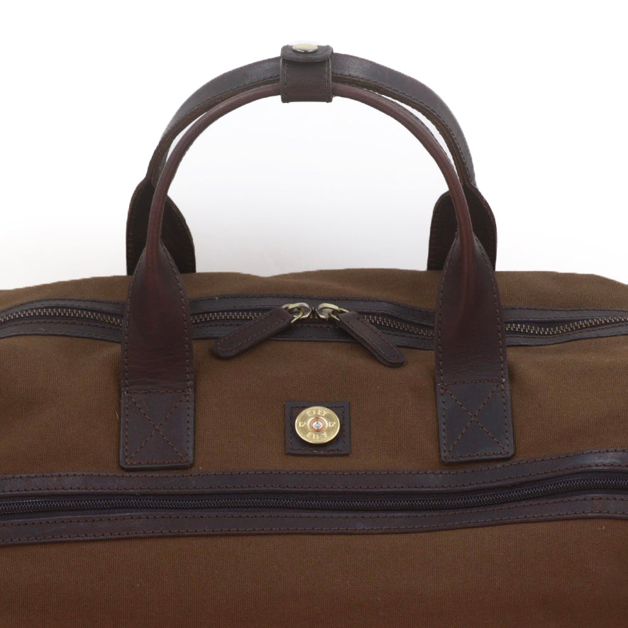 Canvas & Leather Holdall Brown