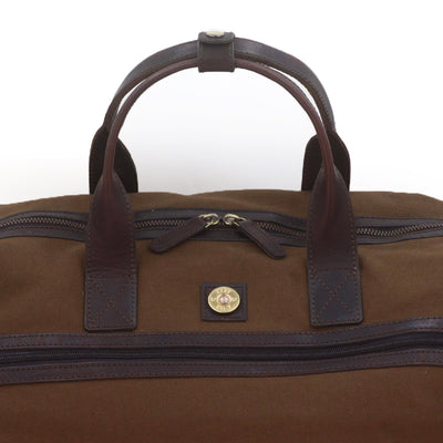 Canvas & Leather Holdall Brown