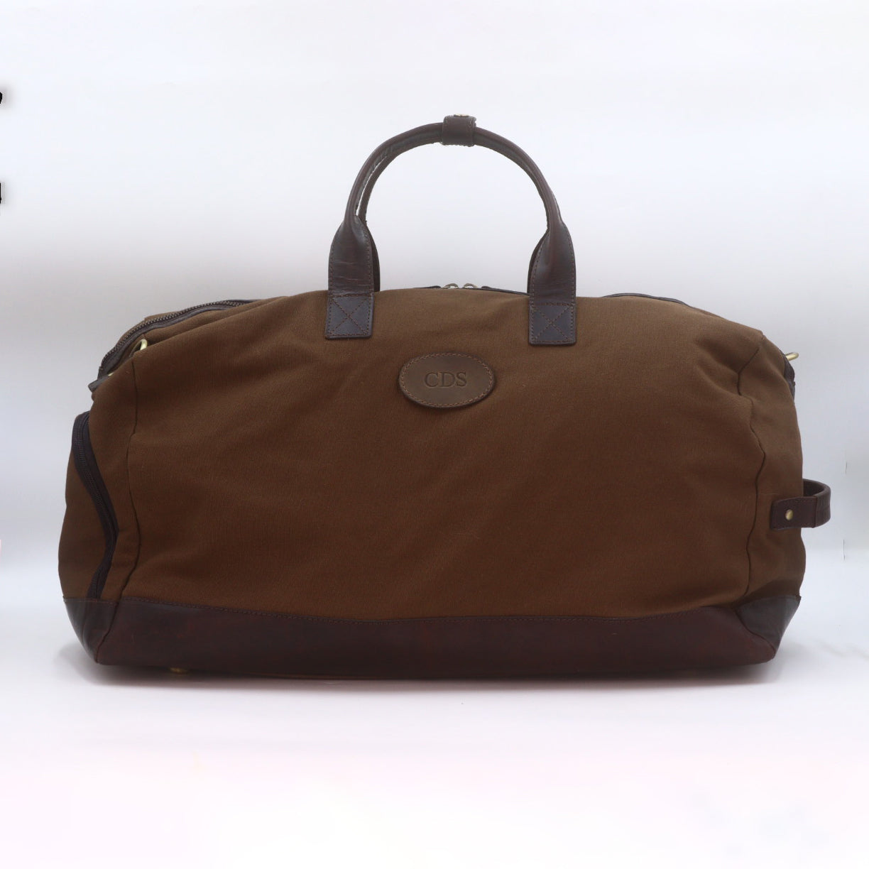 Canvas & Leather Holdall Brown