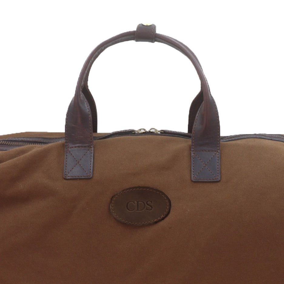 Canvas & Leather Holdall Brown