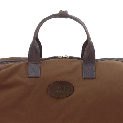 Canvas & Leather Holdall Brown