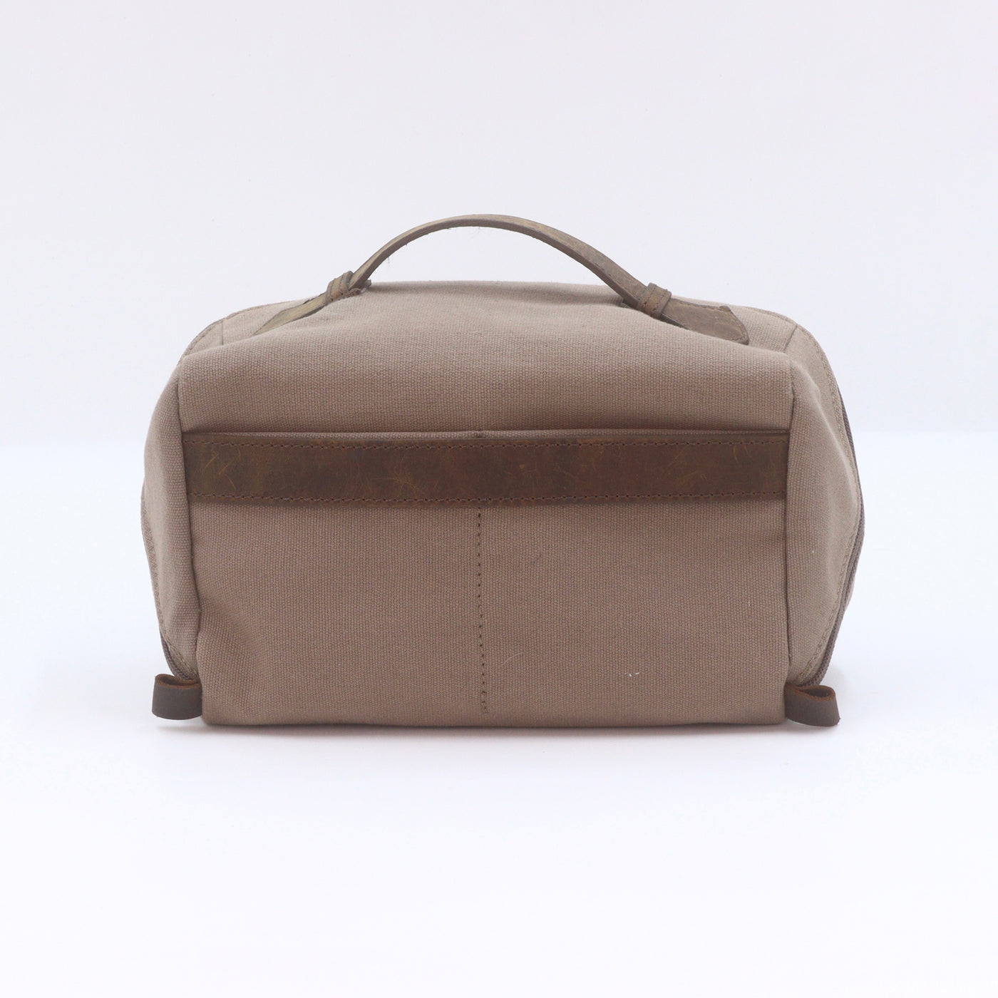 Canvas & Leather Wash Bag Grey
