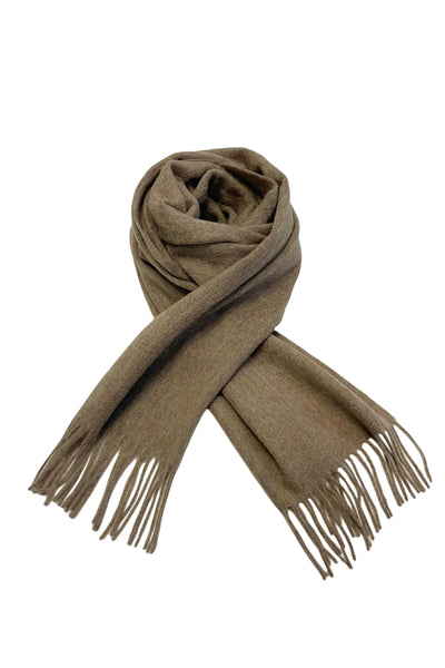 Unisex Plain Wool Tassel Scarf