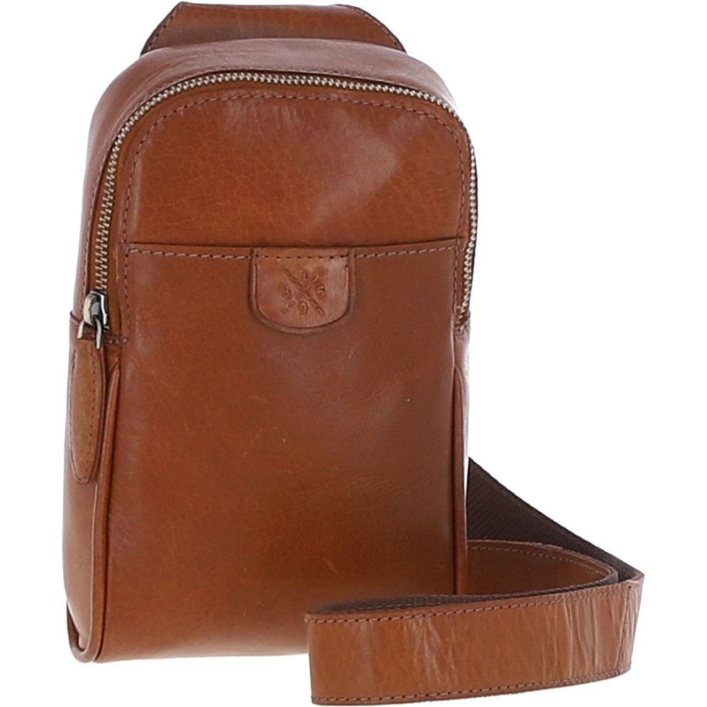 Three Pocket Leather Sling Bag