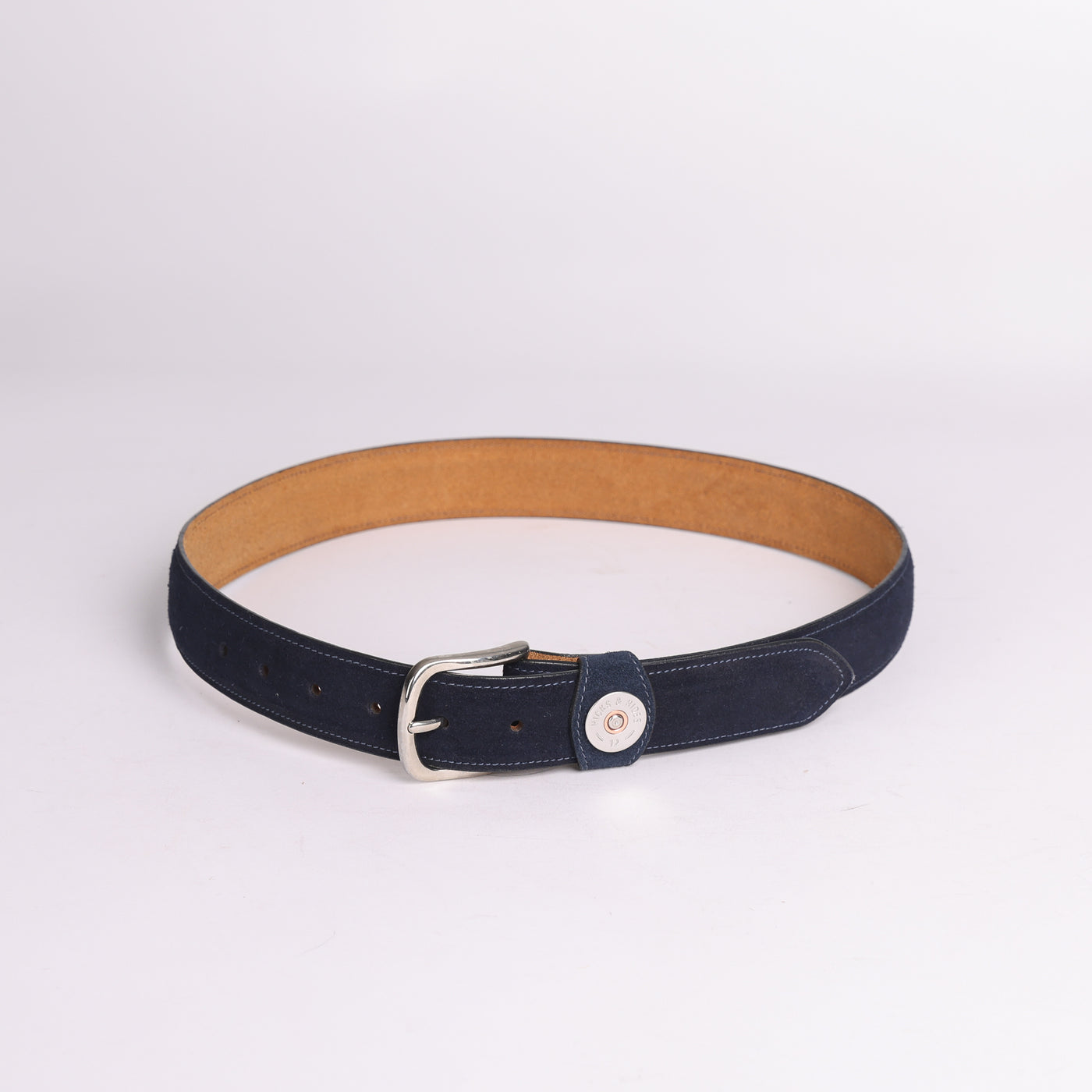 Suede Navy Moreton Keeper Belt