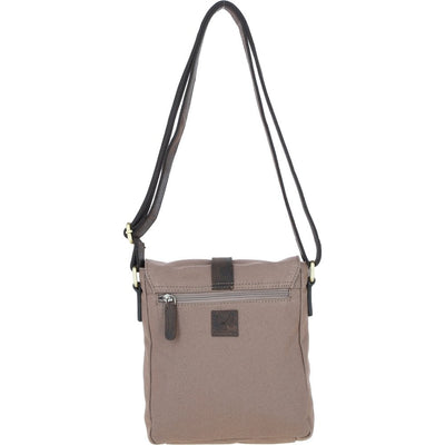 Canvas & Leather Crossbody Mud/Grey
