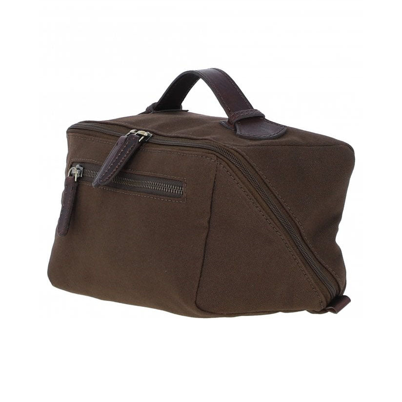 Canvas & Leather Wash Bag