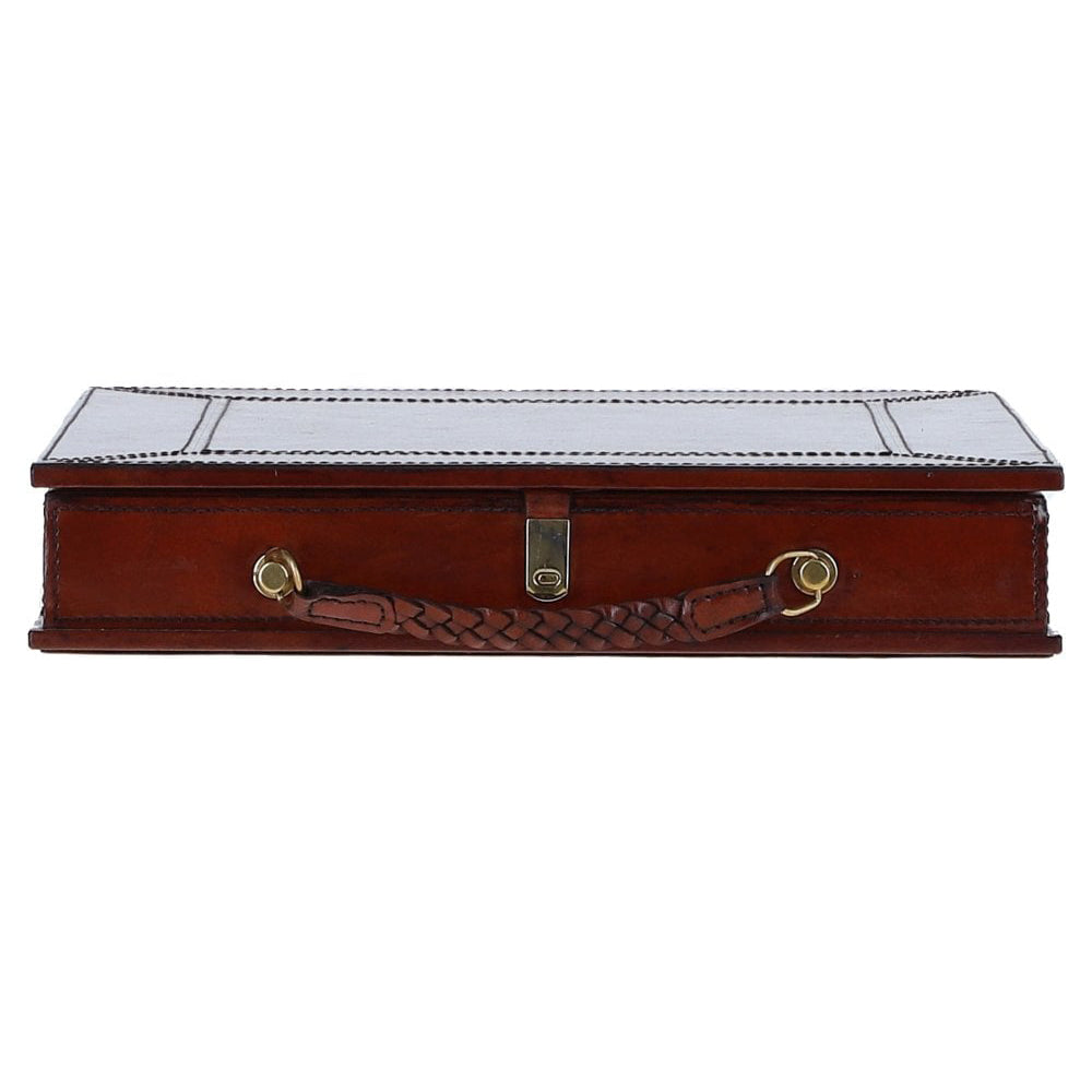 Hand Finished Luxury Leather Chess Set Chestnut