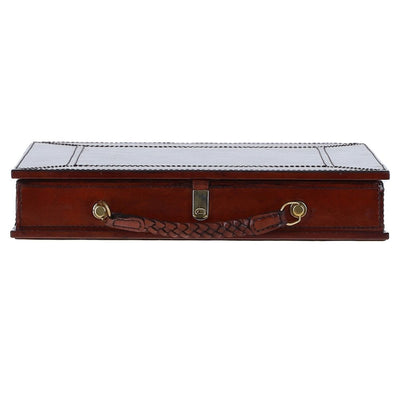 Hand Finished Luxury Leather Chess Set Chestnut