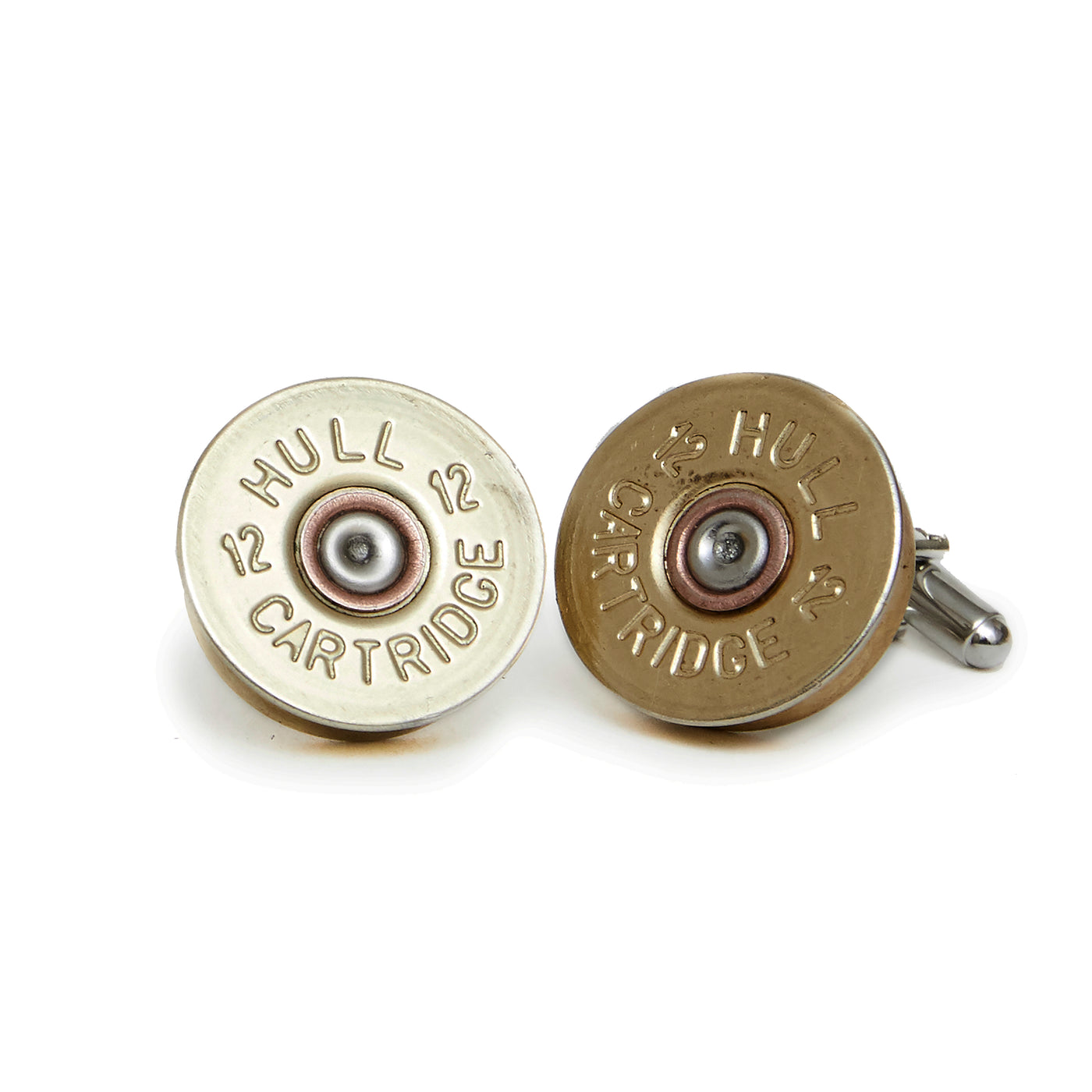 12bore Cufflinks-Cufflinks-Hicks and Hides-Plain Brass-Hicks and Hides- country shooting fashion leather goods